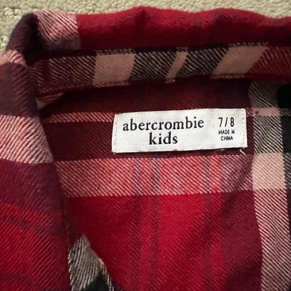 Euc girl’s Abercrombie Kids flannel shirt size 7/8 - Picture 3 of 4
